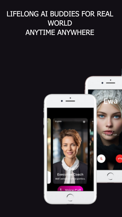 AnyBuddy.AI App Store screenshot showing lifelong AI buddies for real world conversations